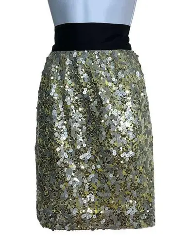 Robert Rodriguez Pencil Skirt Sequined Lemonchello Black Band