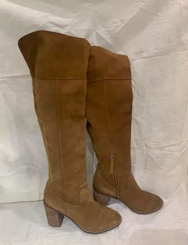 Tan Suede Over The Knee Boots Size 10