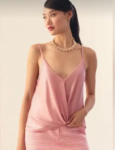 NWT Anthropologie Porridge Shine Wrap Tank W/ Shimmer Size Medium Pink