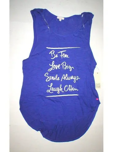 Pink Lotus NWT Womens New Purple Top M Logo Yoga Run Love Smile Be Free Laugh