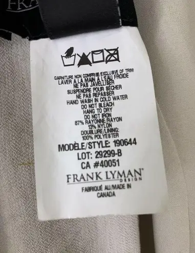 Frank Lyman Cropped Wide Leg Jumpsuit Beige Open Back Style 190644 Size 2