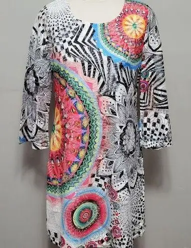 Papillion abstract lace mod shift dress size medium