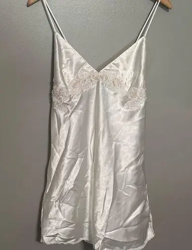 Victoria's Secret Vintage Y2K  White Mesh, Lace, and Satin Camisole Long Cami