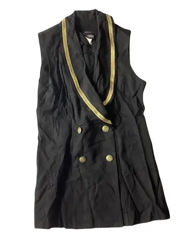 Vintage John Roberts Long Vest Black Size 8