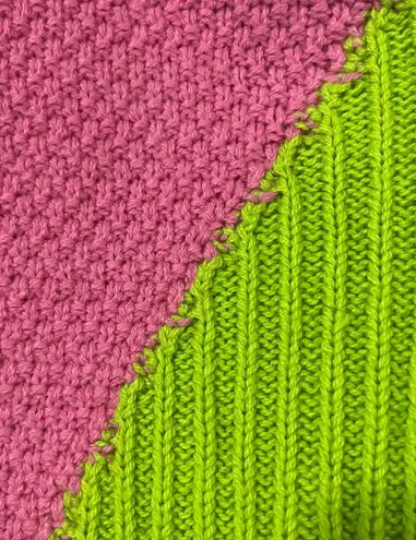 Lime Green and Hot Pink Combo Mismatched Sweater M Size M