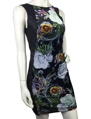 Clover Canyon Baroque Rose Velvet and Genuine Leather Dress