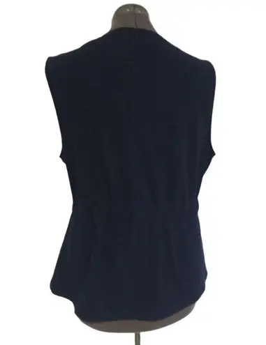 Christopher & Banks Christopher Banks Vest Womens XL Used Zip Front Belted Navy