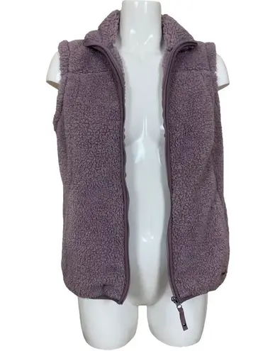 Free Country Purple Sherpa Zip Front Vest with Pockets Medium