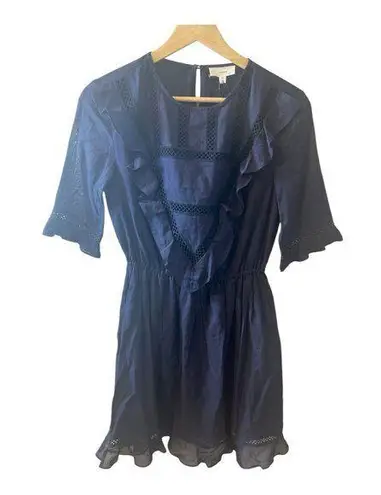 A loves A Women’s Navy Blue Ruffled Cotton Mini Dress Size XS