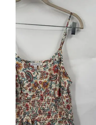Patrons of Peace Dress Jr Medium Colorful Floral Bohemian Fairy Peasant Midi