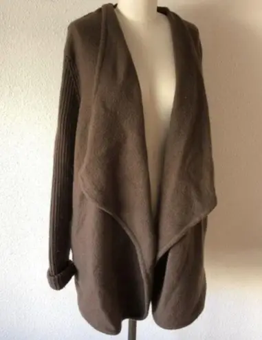 Vince  Jacket Size L Thick Wool Open Front Brown Sugar Warm Cozy Neutral Earth