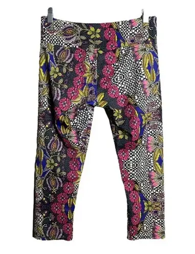Onzie Pants Womens Medium Large Multicolored Koh Tao Floral Cropped Leggings Gym