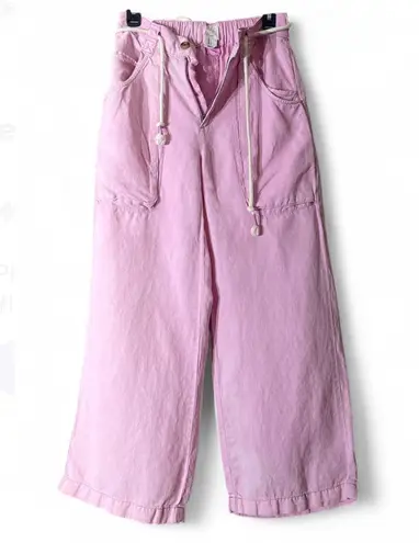 Joie  Linen Blend Pink Utility Pants with Rope Belt, Size 2 - Image 1