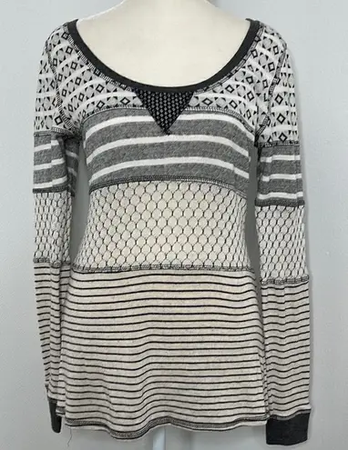 Scrapbook geometrical print sweater. Size Small. Made in the USA. Anthropology Black