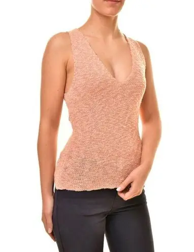 Free People  Women’s Sz Small Top Georgia Knit Cami V Neck Stylish Tan OB754827