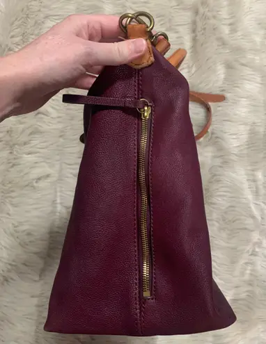 Mark & Graham Brooklyn Buckle Bag in Plum Purple