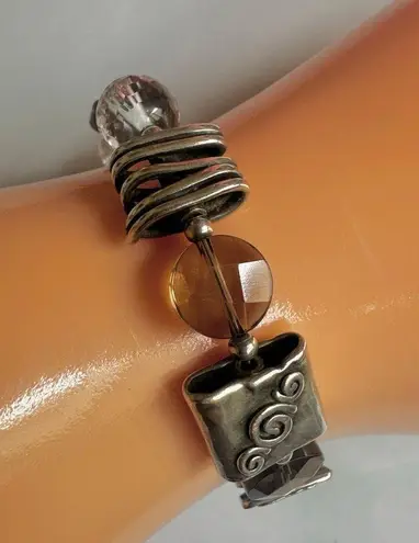 Silpada Sterling Silver Smoky Quartz Crystal Bracelet