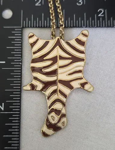 Vintage Brown with White Zebra Print Necklace And Earrings Set