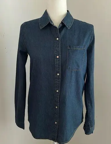 Girl Krazy Long Cotton Denim Button Down sz S