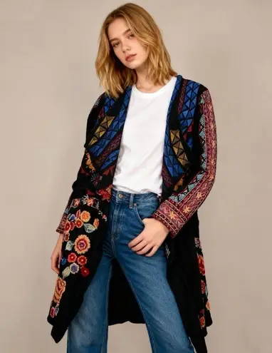 Johnny Was $598 NWOT Embroidered Floral Cardigan Multicolor Sweater Sz S