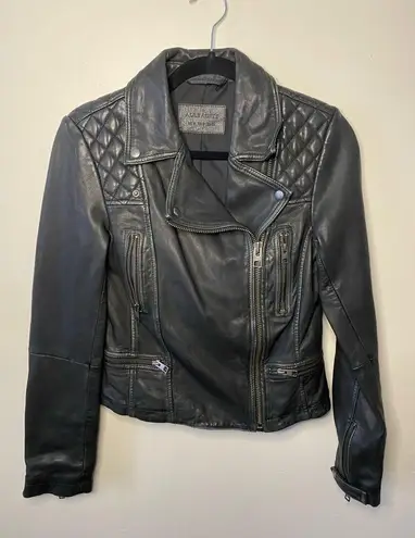 ALLSAINTS NEW All Saints Cargo Leather Biker Jacket Black