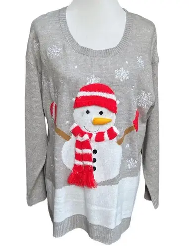 Reference Point Snowman Sweater Gray White Size 1X