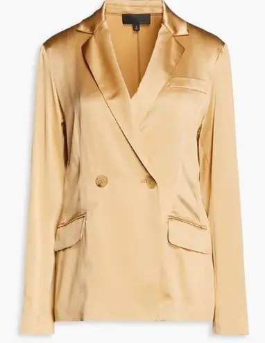 Nili Lotan NEW NWT Lena Double Breasted 100% Silk Blazer Jacket Khaki