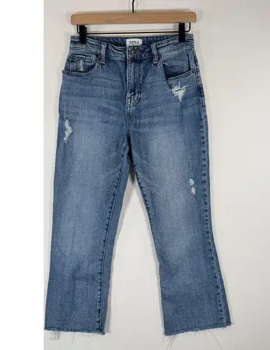 Pistola Womens Jeans Blue Lennon Mid Rise Boot Cut Cropped Distressed Size 27