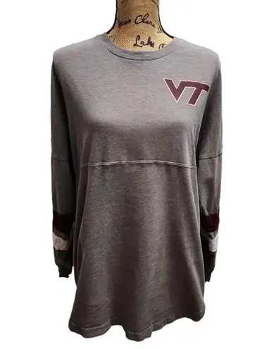 Virginia Tech Hokies Long Sleeve Spirit Jersey Gray Red Women's M/M Size M
