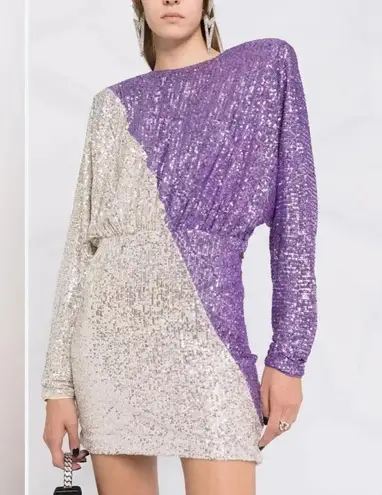 ROTATE Birger Christensen Billie Mini Dress size 0 Silver