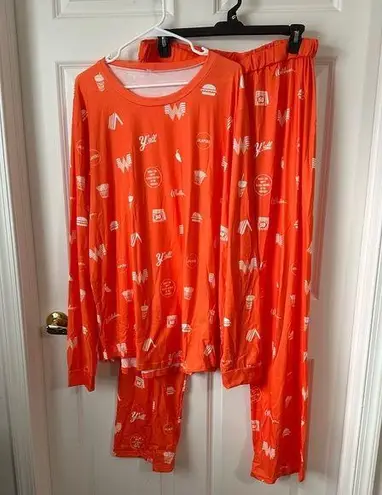 Whataburger Adult PJ's Pajama Set Size 3XL Orange
