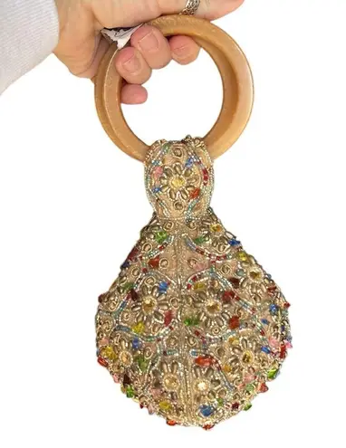 Sand Blossom Wristlet Bag Retailed for 98.00 Gold