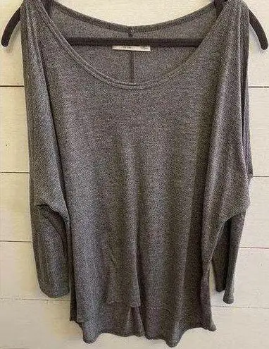 Abercrombie & Fitch  Women’s Medium Gray Scoop Neck Cold Shoulder Long Sleeve Top