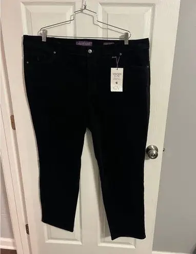 Gloria Vanderbilt Amanda Corduroy Pant Black Size 24W New With Tag