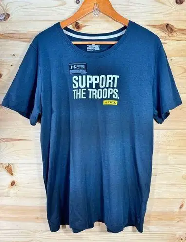 Under Armour  Women's Size XL Black Graphic Print "Support The Troops" T-Shirt NE