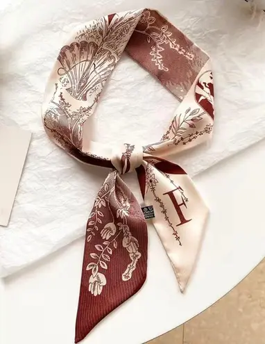 Initial / Letter F Thin Purse Scarf / Hairband / Scarf