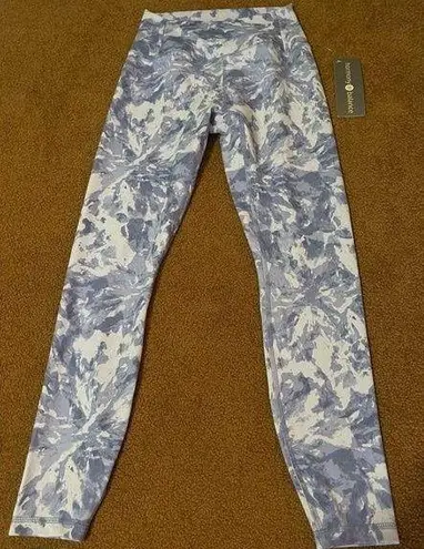 NWT Harmony Balance blue, white abstract leggings XS Blue