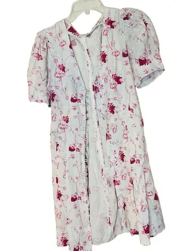 CHELSEA AND WALKER Women's White Pink Floral Button Front Mini Dress Size 4