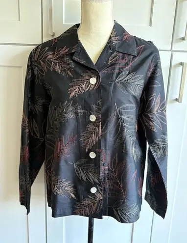 French Laundry Women's M Silk Black Beaded Embroidered Blazer Career Jacket