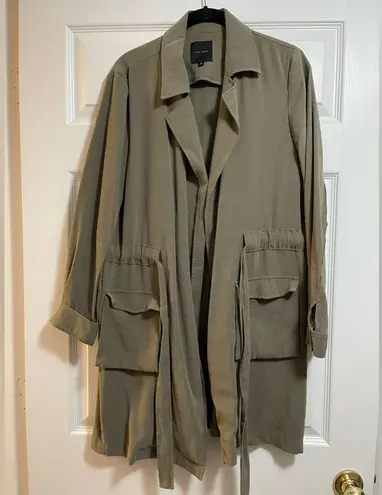 Alex Marie Army Green Waist Tie Coat Utility Jacket Size 8