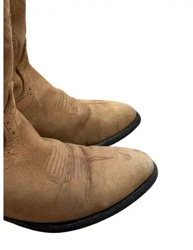 Roadwolf Sz 7M Tan Western Roper Cowboy Boots Leather Western Embroidered