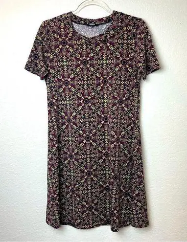 Premise High Neck Aline Short Sleeve Mini Patterned Dress Size 2