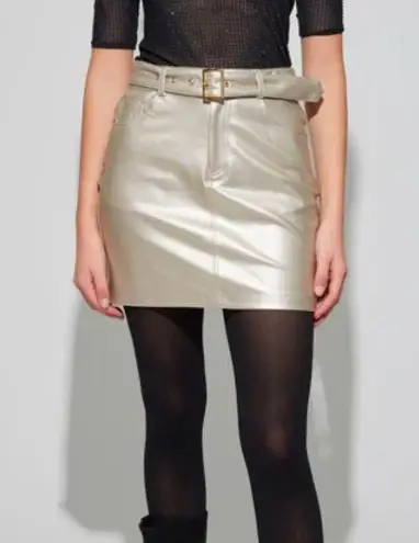 Generation Love NWT Zaya Vegan Leather Skirt Gold Size 0