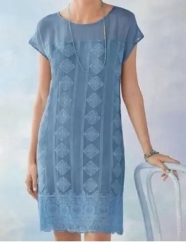 EUC Sundance Twilight Embroidered
Chiffon Shift Dress Size Large