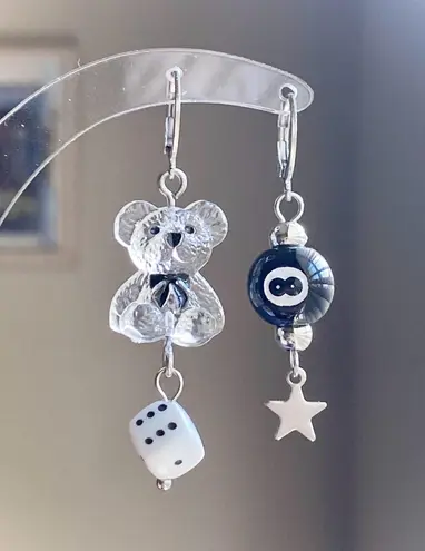 Handmade y2k retro kawaii funky style dangle earrings