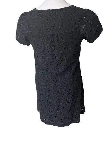 Axes Femme Black Lace Pullover Dress with White Lace Detail, Sz M Size M