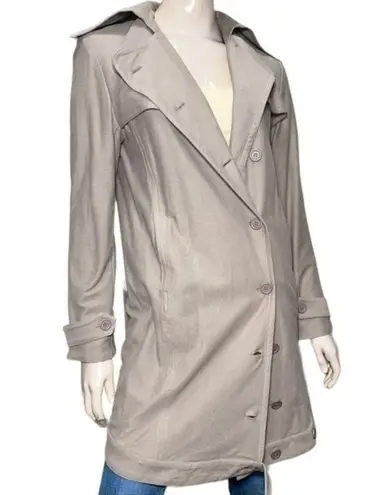 Harlow Vintage Y2K Women’s Size XS Tan Nude Beige Cotton Trench Coat Jacket