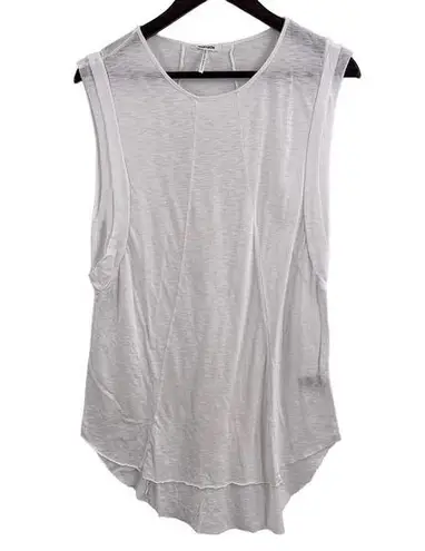 LA Made  White Sleeveless Long Tee Small New