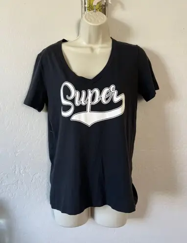 Evereve NWOT Sol Angeles Super v neck tee black S