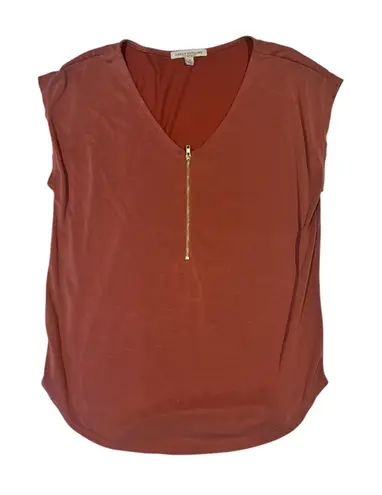 Green Envelope Zip Front Blouse – Size Small Pink